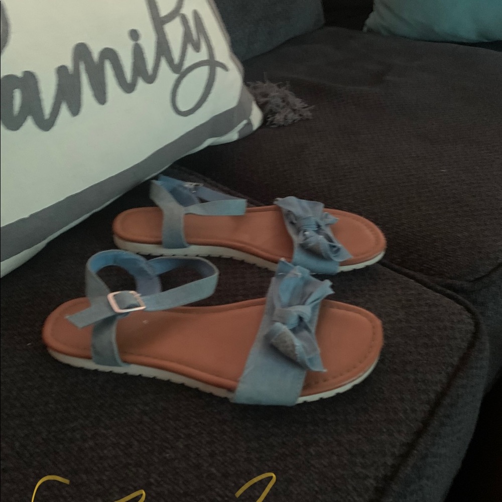 Girls blue jean sandals